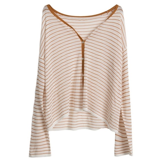 NWT Goodnight Macaroon Maddie Striped Cardigan Sweater - Picture 1 of 7